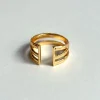 Cristina Oria Joyas Co|Joyas Co^Anillo Dorado Ajustable Con Diseño De Tres Argollas