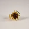 Cristina Oria Joyas Co|Joyas Co^Anillo Dorado Ajustable Con Diseño De Girasol Marrón