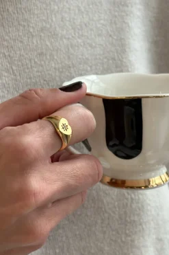 Cristina Oria Joyas Co|Joyas Co^Anillo Dorado Ajustable Con Diseño Corazón