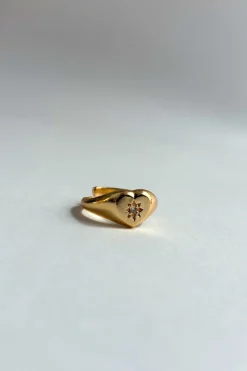 Cristina Oria Joyas Co|Joyas Co^Anillo Dorado Ajustable Con Diseño Corazón