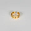 Cristina Oria Joyas Co|Joyas Co^Anillo Dorado Ajustable Con Diseño De Tres Argollas