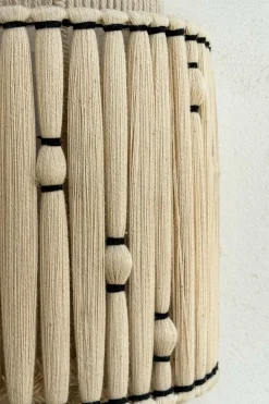 Cristina Oria Lámparas^Aplique De Pared De Yute Y Algodón Con Detalles Negros