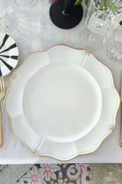 Cristina Oria Platos Y Bajoplatos^Bajoplato Blanco Con Borde Dorado