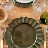 Cristina Oria Platos Y Bajoplatos^Bajoplato Con Diseño De Flor Verde Oliva
