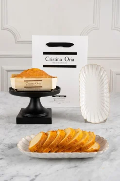 Cristina Oria Cajas Y Bolsas Gourmet|Cajas Y Bolsas Gourmet^Bandeja Blanca Flor & Bizcocho En Bolsa