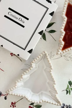 Cristina Oria Bandejas^Bandeja Con Diseño De Árbol Blanca Pequeña