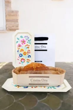 Cristina Oria Cajas Y Bolsas Gourmet|Cajas Y Bolsas Gourmet^Bandeja Con Flores Pintadas & Bizcocho En Bolsa