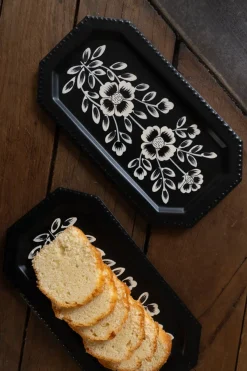 Cristina Oria Cajas Y Bolsas Gourmet|Cajas Y Bolsas Gourmet^Bandeja Con Flores Pintadas & Bizcocho En Bolsa