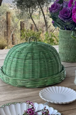 Cristina Oria Bandejas^Bandeja Con Tapa De Ratán Verde