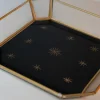 Cristina Oria Bandejas^Bandeja Cuadrada De Cristal Dorada Con Diseño De Estrellas