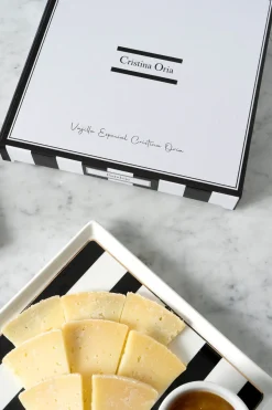 Cristina Oria Bandejas^Bandeja Cuadrada Rayas Filo Dorado