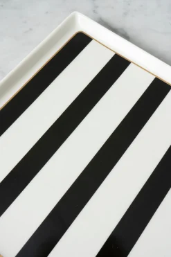 Cristina Oria Bandejas^Bandeja Cuadrada Rayas Filo Dorado