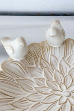 Cristina Oria Joyeros, Carteras Y Fundas|Piezas Decorativas^Bandeja Decorativa Blanca Flor Con Pájaros