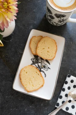 Cristina Oria Bandejas^Bandeja Negra Y Blanca Con Diseño De Flores
