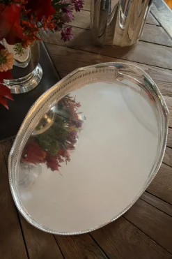 Cristina Oria Bandejas^Bandeja Oval Con Asas De Plata CO