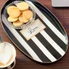 Cristina Oria Bandejas^Bandeja Oval Rayas Blancas Y Negras Con Mensaje "Love"