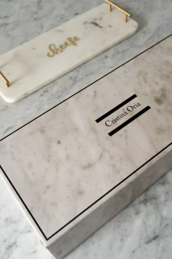 Cristina Oria Tablas|Bandejas^Bandeja Rectangular Cheese Mármol Blanco Co