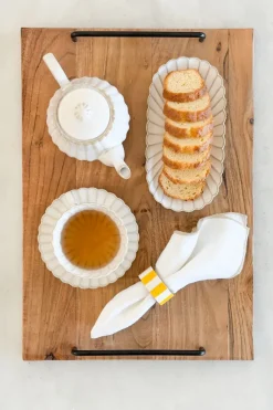 Cristina Oria Bandejas^Bandeja Rectangular De Madera Con Asas Negras