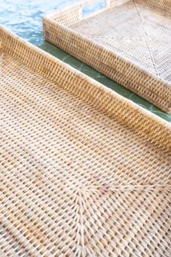 Cristina Oria Bandejas^Bandeja Rectangular De Ratán Con Asas Grande