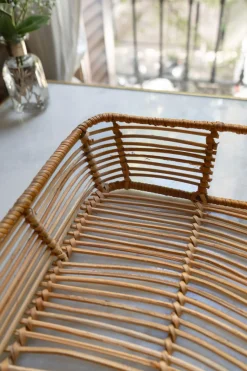 Cristina Oria Bandejas^Bandeja Rectangular De Ratán Y Metal