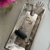 Cristina Oria Bandejas^Bandeja Rectangular Plateada Con Cabeza Ciervo