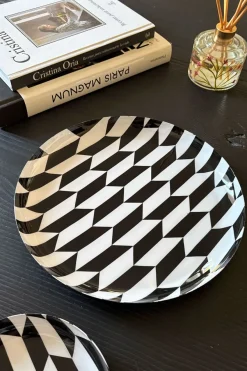 Cristina Oria Bandejas^Bandeja Redonda Blanca Y Negra