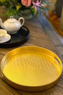 Cristina Oria Bandejas^Bandeja Redonda Dorada Serpiente