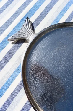 Cristina Oria Bandejas^Bandeja Redonda Plateada Diseño Pez