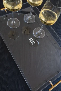 Cristina Oria Bandejas^Bandeja Transparente Con Asas Doradas