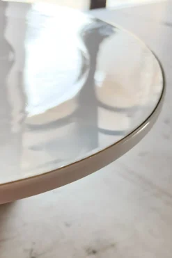 Cristina Oria Accesorios De Mesa^Base Con Pie De Porcelana Blanca Y Borde Dorado