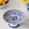 Cristina Oria Accesorios De Mesa^Base Con Pie De Porcelana Azul Y Blanca
