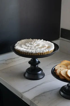 Cristina Oria Accesorios De Mesa^Base Negra Alta Con Detalle Ondulado En Su Pie