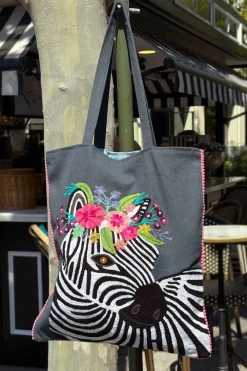 Cristina Oria Bolsos, Bolsas Y Neceseres|Otros Textil^Bolsa Bordada A Mano Con Diseño De Cebra