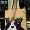 Cristina Oria Bolsos, Bolsas Y Neceseres|Otros Textil^Bolsa Bordada A Mano Con Diseño De Perro Beige