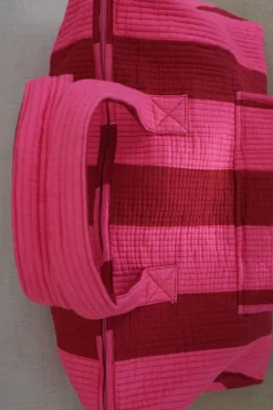 Cristina Oria Bolsos, Bolsas Y Neceseres|Otros Textil^Bolsa De Viaje Rayas Rosas Y Rojas