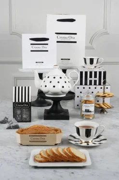 Cristina Oria Cajas Y Bolsas Gourmet|Cajas Y Bolsas Gourmet^Bolsa Dulce con Tetera Puntos CO & Taza y Plato CO