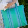 Cristina Oria Bolsos, Bolsas Y Neceseres|Otros Textil^Bolsa Rayas Azules Y Verdes