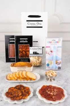 Cristina Oria Cajas Y Bolsas Gourmet|Cajas Y Bolsas Gourmet^Bolsa Recién Mamá Ibéricos & Cuchara Avión
