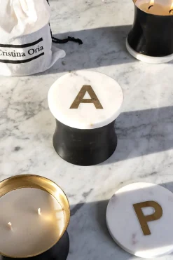 Cristina Oria Menaje Iniciales|Velas^Bolsa Vela Mármol Iniciales