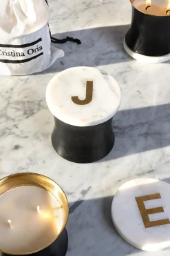 Cristina Oria Menaje Iniciales|Velas^Bolsa Vela Mármol Iniciales