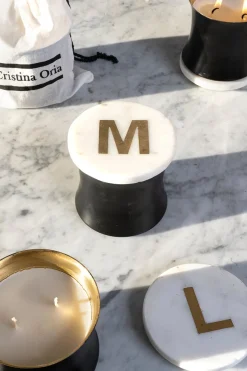 Cristina Oria Menaje Iniciales|Velas^Bolsa Vela Mármol Iniciales
