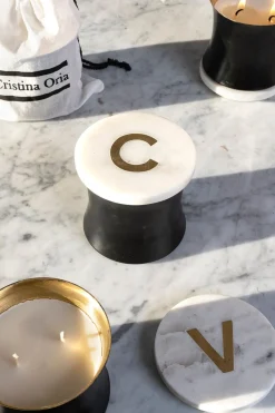 Cristina Oria Menaje Iniciales|Velas^Bolsa Vela Mármol Iniciales