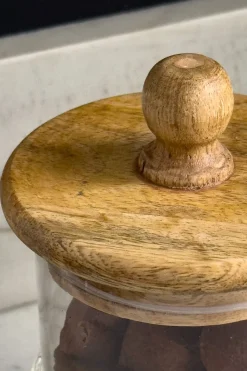 Cristina Oria Almacenaje^Bombonera De Cristal Con Base Y Tapa De Madera