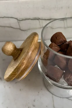 Cristina Oria Almacenaje^Bombonera De Cristal Con Base Y Tapa De Madera