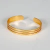 Cristina Oria Joyas Co|Joyas Co^Brazalete Dorado Ajustable Con Diseño De Tres Argollas