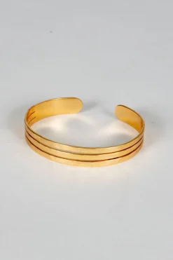 Cristina Oria Joyas Co|Joyas Co^Brazalete Dorado Ajustable Con Diseño De Tres Argollas