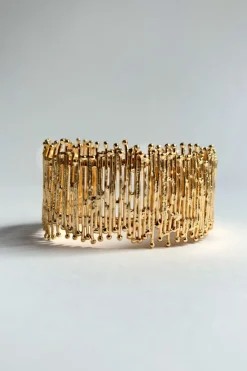 Cristina Oria Joyas Co|Joyas Co^Brazalete Dorado Ajustable Con Diseño Irregular