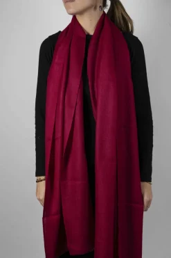 Cristina Oria Bufandas Y Pashminas^Bufanda De Cashmere Lisa Frambuesa