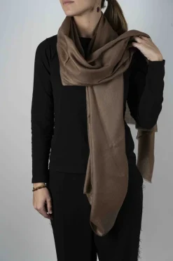 Cristina Oria Bufandas Y Pashminas^Bufanda De Cashmere Lisa Marrón