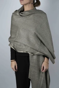 Cristina Oria Bufandas Y Pashminas^Bufanda De Lana Y Cashmere Con Diseño ZigZag